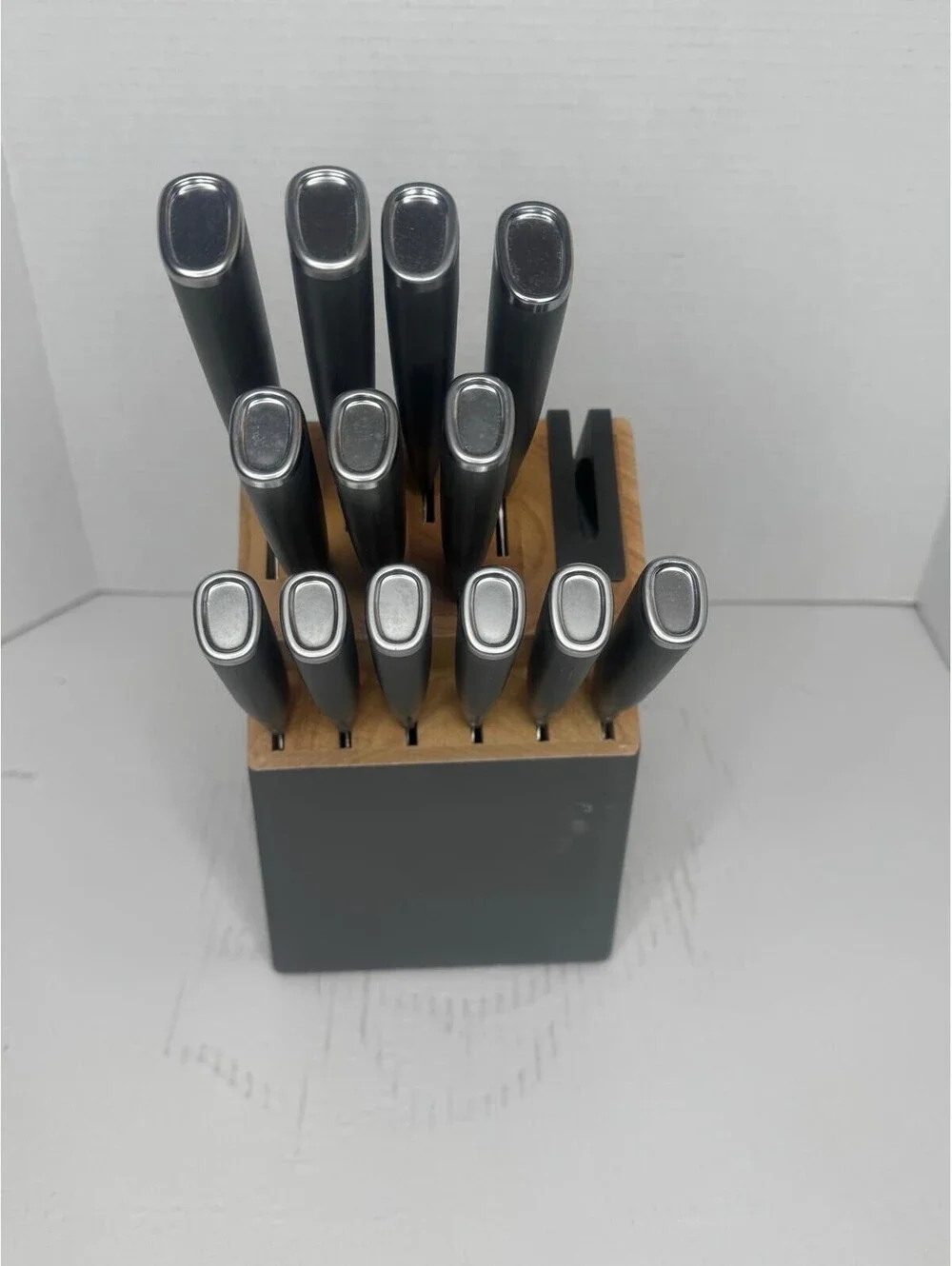 KitchenAid Gourmet 15-Piece Knife Set-Charcoal Gray Handles & Matching Block